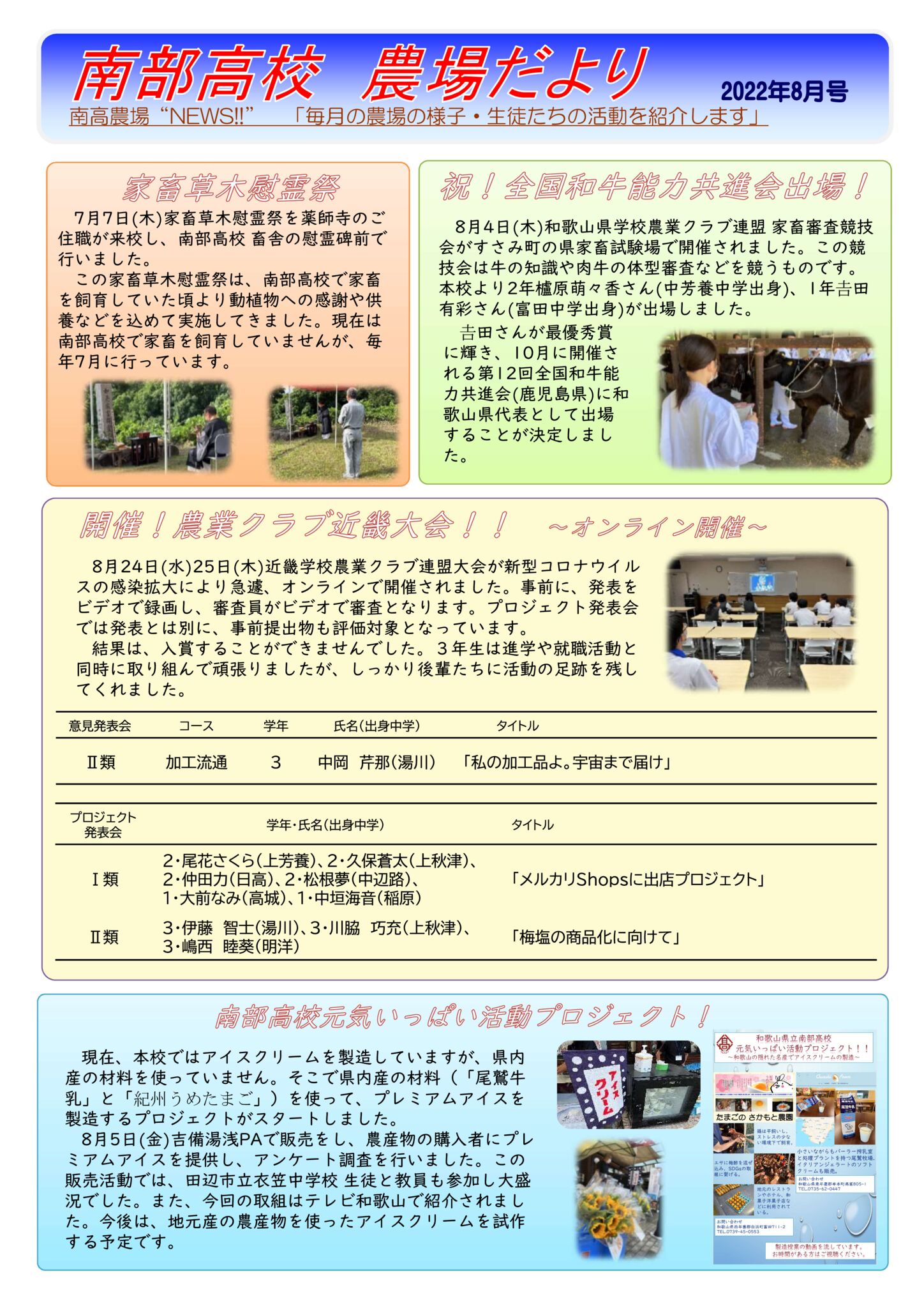 農場だより2022年8月号