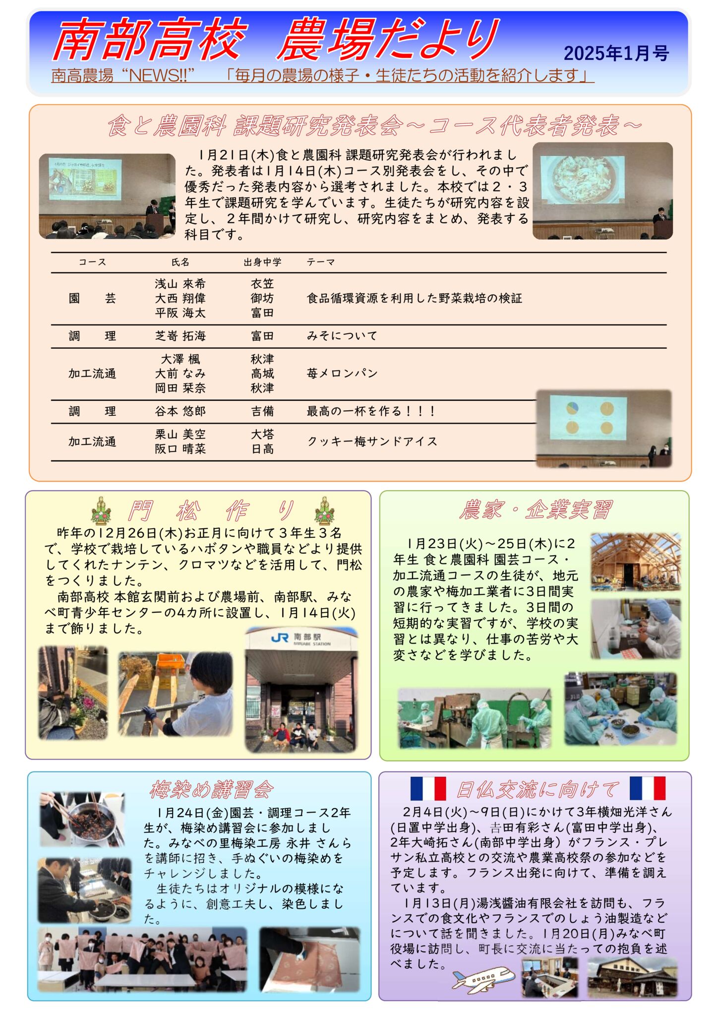 農場だより2025年１月号